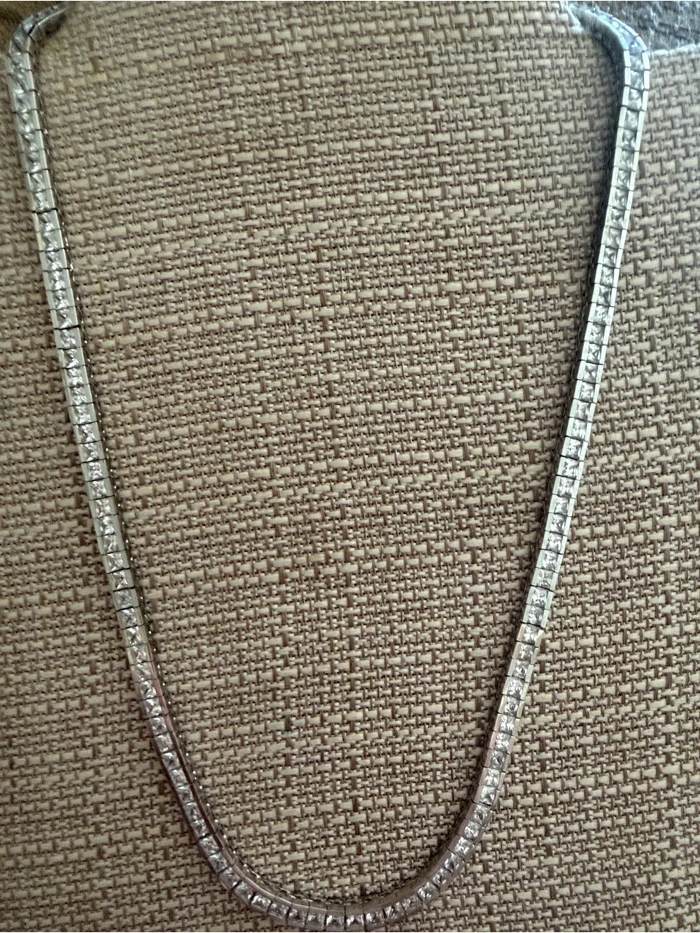 Classic Silver-Tone Crystal Tennis Necklace - Silver like brand new. Never worn